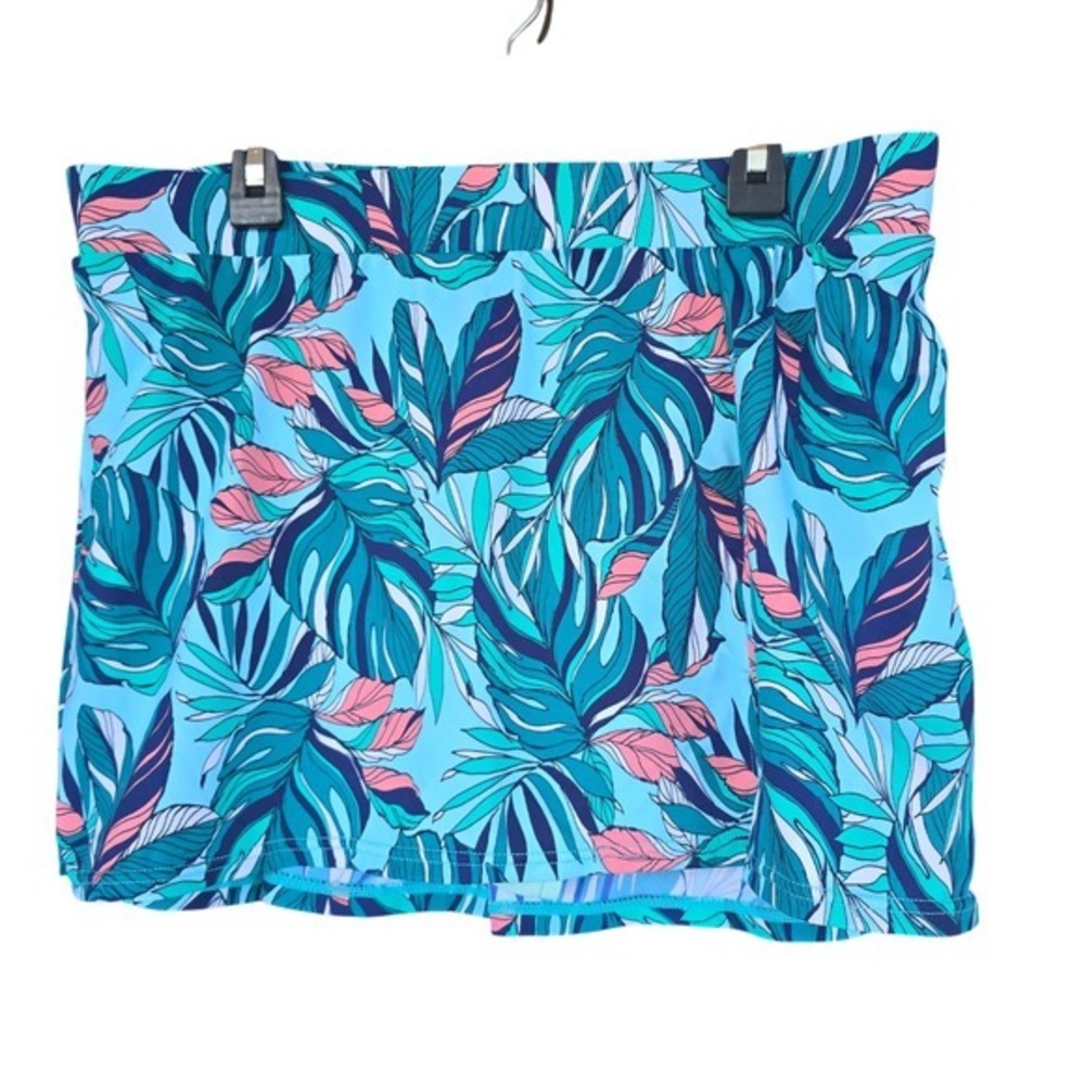 Miraclesuit‎ x Talbots Light Control Tropical Leaf Print Swim Skirt Size  10